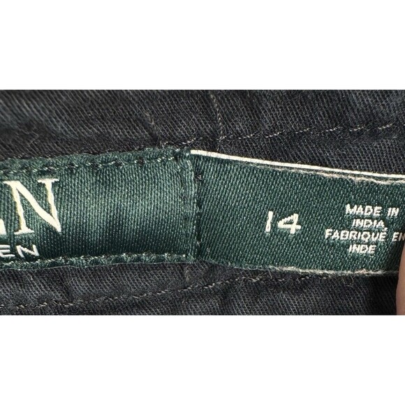 Lauren Ralph Lauren Black Shorts Size 14 Drawstring Cargo 100% Cotton - Picture 7 of 10